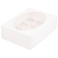 Коробка на 12 капкейков с окном Белая
