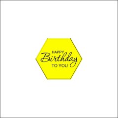 Набор топперов декоративных "Happy Birthday to you" Шестигранник Золото 4х3,5 см 5 шт ТСК88