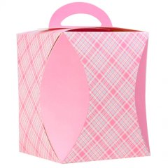 Коробка для кулича Розовая клеточка 12,5 см