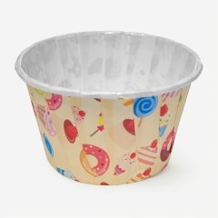 Капсула бумажная с подворотом "Сладости" D50 H40 1 шт Б-60		