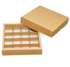 Коробка для конфет Крафт с вкладышами на 16 шт КО0008
