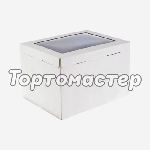 Коробка для торта с окном белая 30х40х26 см ForG COMFORT I W W 300*400*260 S    (EB 260 (окно))