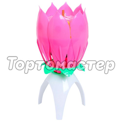Свеча-цветок музыкальная "Розовый тюльпан" 252694
