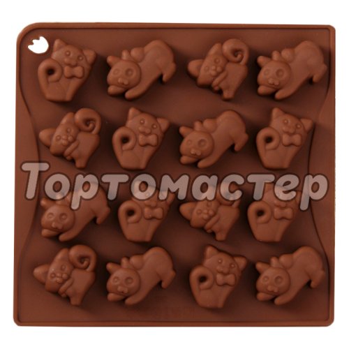Форма силиконовая для шоколада "Кошки" 16 шт 2854633