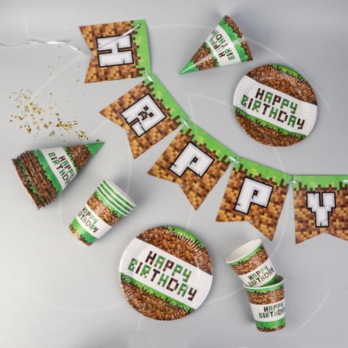 Набор бумажной посуды "Майнкрафт" 5216757	, 389 ₽ Набор бумажной посуды "Майнкрафт" 5216757