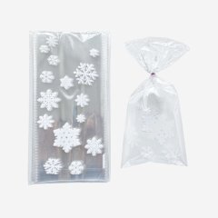 Пакетик прозрачный для сладостей "Снежинки" 27х13 см 10 шт Пак-15	