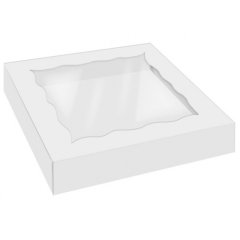 Коробка для печенья/конфет с окном Белая 20х20х4 см 5 шт