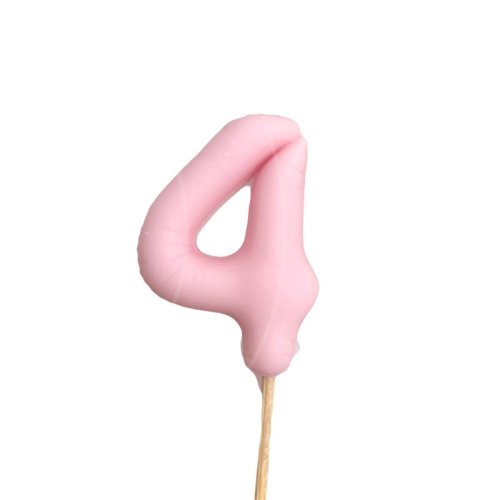 Фигурка из шоколадной глазури "Воздушный шарик розовый цифра 4" ФГ173(розовый4)	