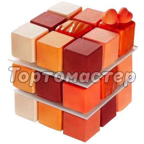 Подставка под торт Кубик Рубика Белая 17,5х17,5 см 