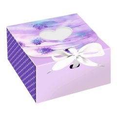 Коробка на 6 конфет с окошком Лаванда 11,5х11,5х5 см КУ-273