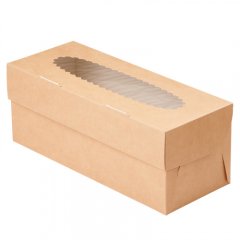 Коробка на 3 капкейка с окошком Белая/Крафт 25 шт ECO MUF 3, OSQ MUF 3