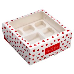 Коробка для 5 капкейков и бенто-торта 25х25х10 см 5 шт 9293392
