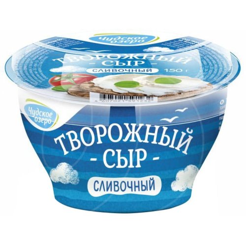 Сыр творожный сливочный Чудское озеро 60% 150 г* без маркировки, 139 ₽ Сыр творожный сливочный Чудское озеро 60% 150 г* без маркировки