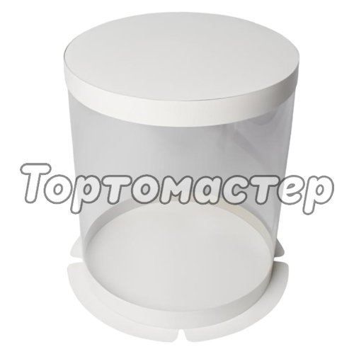 Коробка для торта тубус белая D30 H25 см 