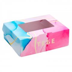 Коробка для сладостей с окошком "Тебе" 10х8х3,5 см