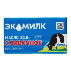 Масло сливочное несоленое Экомилк 82,5% 380 г без скидки