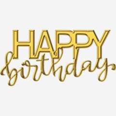 Топпер декоративный акриловый "Happy birthday" Золото 9х5 см ТСК414, 209 ₽ Топпер декоративный акриловый "Happy birthday" Золото 9х5 см ТСК414