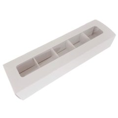Коробка на 5 конфет с окошком Белая КУ-00556