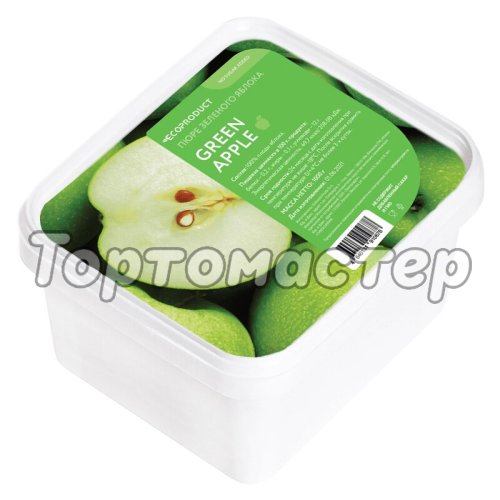 Пюре замороженное без сахара Экопродукт Яблоко Зелёное 1 кг 
