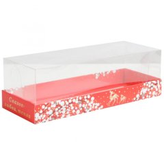Коробка для сладостей с прозрачной крышкой "Новогодние пожелания" 26,2х8х9,7 см 6940259