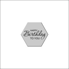 Набор топперов декоративных "Happy Birthday to you" Шестигранник Серебро 4х3,5 см 5 шт ТСК89