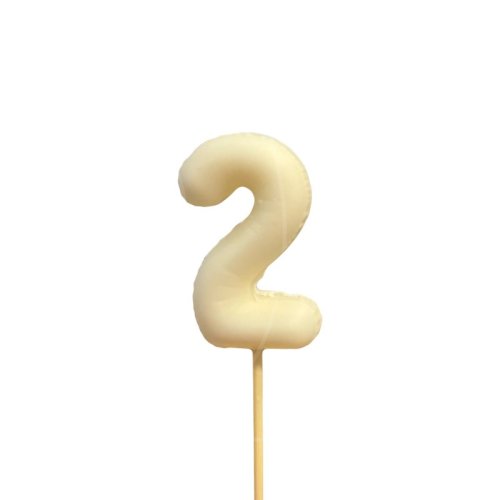 Фигурка из шоколадной глазури "Воздушный шарик белый цифра 2" ФГ176(белый2)		