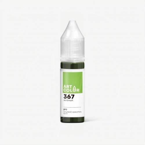 Краситель пищевой гелевый водорастворимый Art Color "Pro 367 Зелёный" 15 мл 367, штрихкод- 850478