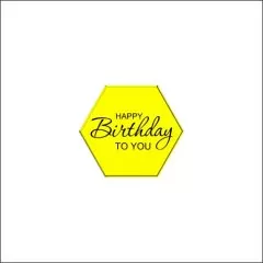 Набор топперов декоративных "Happy Birthday to you" Шестигранник Золото 4х3,5 см 5 шт ТСК88