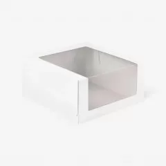 Коробка для торта с большим окном белая 22х22х11 см ForG SHELF I W W 225*225*110 A