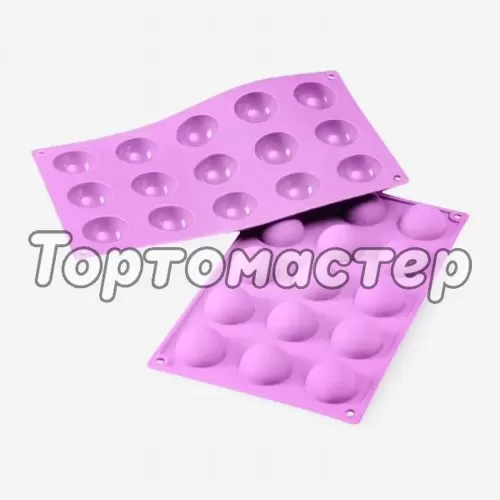 Форма силиконовая "Полусферы" 4 см 15 шт СФ-47