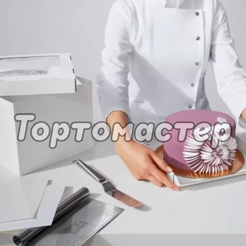 Коробка для торта с окном белая 26х26х20 см ForG STRONG I W W 260*260*200 S