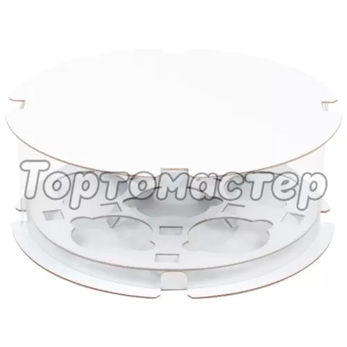 Коробка на 6 капкейков круглая белая 24х10 см 040395 ф