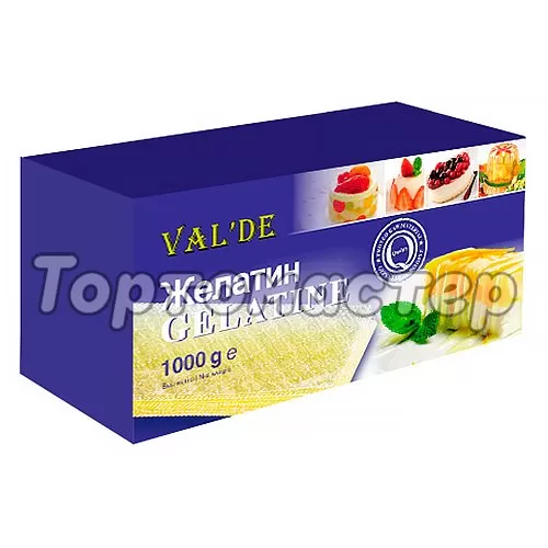 Желатин пищевой листовой 140 bloom Val'de 1 кг 