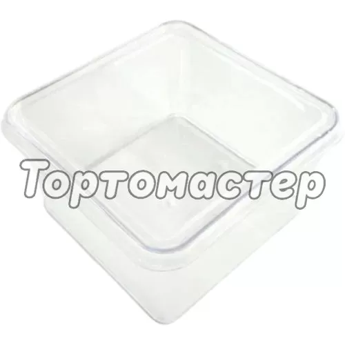 Креманка пластиковая с крышкой Квадрат 350 мл 262593	
