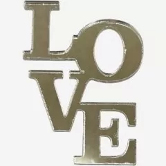 Топпер декоративный акриловый "Love вертикальный" Серебро 8х5 см 