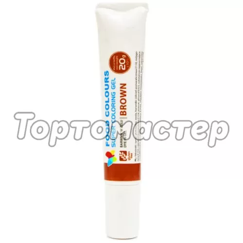 Краситель пищевой гелевый водорастворимый Food Colours "Коричневый" 20 г WSG-T11, 25530
