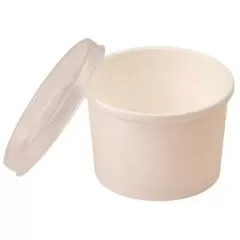 Контейнер Белый с пластиковой крышкой 230 мл ECO SOUP 8W Е