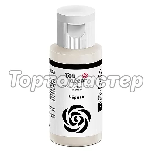 Краситель пищевой гелевый водорастворимый Top Decor Чёрный 30 г tp83467