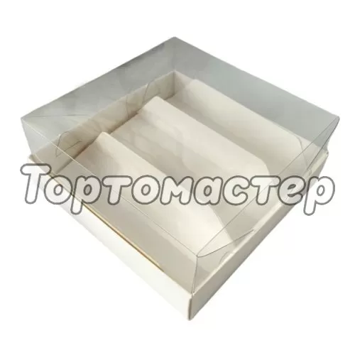 Коробка на 3 эклера белая 13,5х13,5х6 см ТИ-084, ТИ-00084