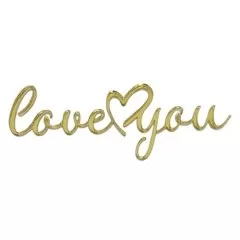 Топпер декоративный акриловый "love you" Золото 10,5х4 см 