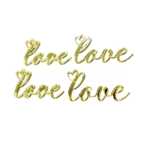 Набор топперов декоративных акриловый "Love" Золото 6х3 см 4 шт 