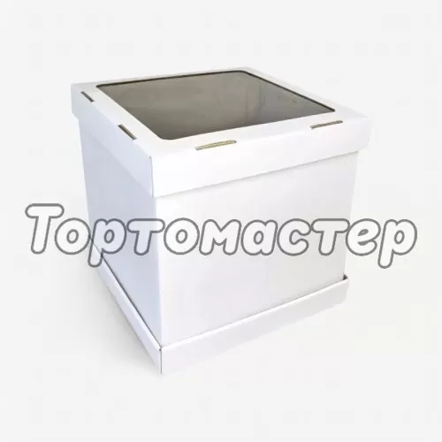 Коробка для торта с окном белая 24х24х20 см ForG STRONG I W W 240*240*200 S