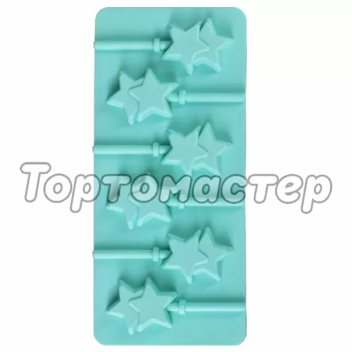 Форма силиконовая для леденцов "Две звезды" 6 шт 1000370