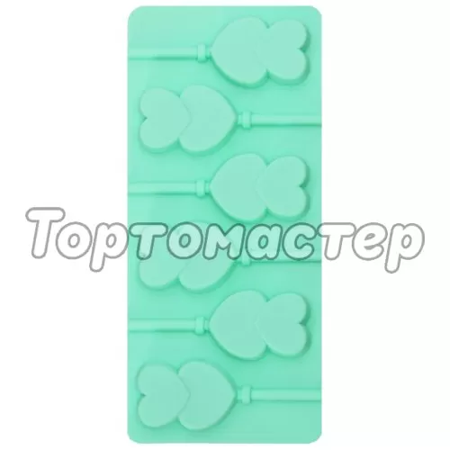 Форма силиконовая для леденцов "Два сердца" 1000369