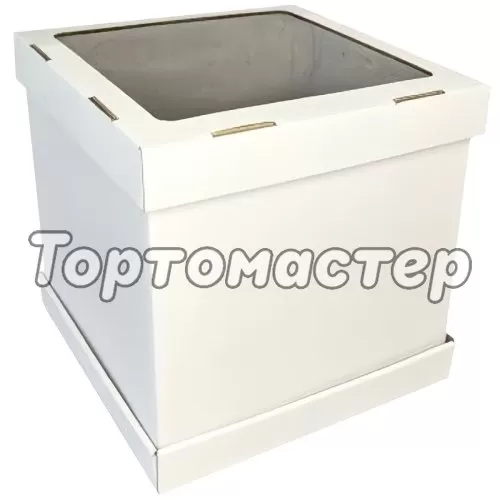 Коробка для торта с окном белая 24х24х20 см 10 шт ForG STRONG I W W 240*240*200 S