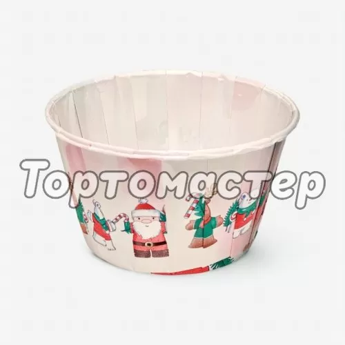 Капсула бумажная с подворотом D50 H40 "Новогодняя" 10 шт Б-54 