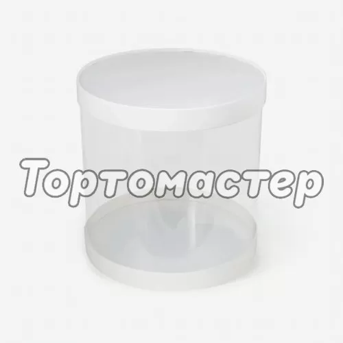 Коробка для торта тубус белая 18х18 см 022600