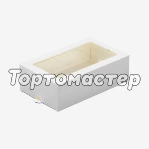 Коробка для макарон с окном белая 18х10,7х5,5 см ForG MB 12 W ST