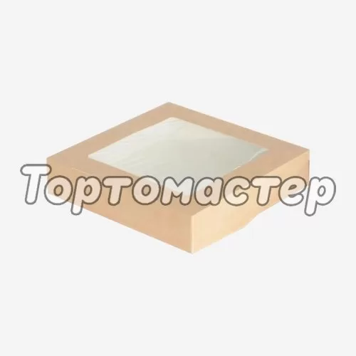 Коробка для печенья/конфет с окном крафт 26х15х4 см OSQ Tabox PRO 1450    ECO Tabox PRO 1450