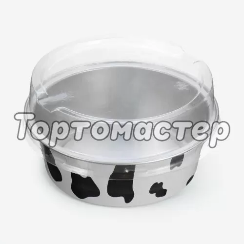 Капсула для выпечки алюминиевая с крышкой "Коровий принт" 6,6х5,1 см 